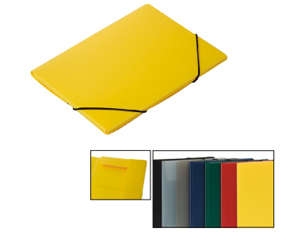 Mape ar gumiju A5, 10mm, plastikta, dzeltena
